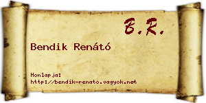 Bendik Renátó névjegykártya